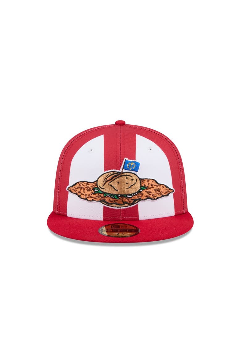 Men's New Era  Red Fort Wayne TinCaps Theme Nights 59FIFTY Fitted Hat, Alternate, color, Red