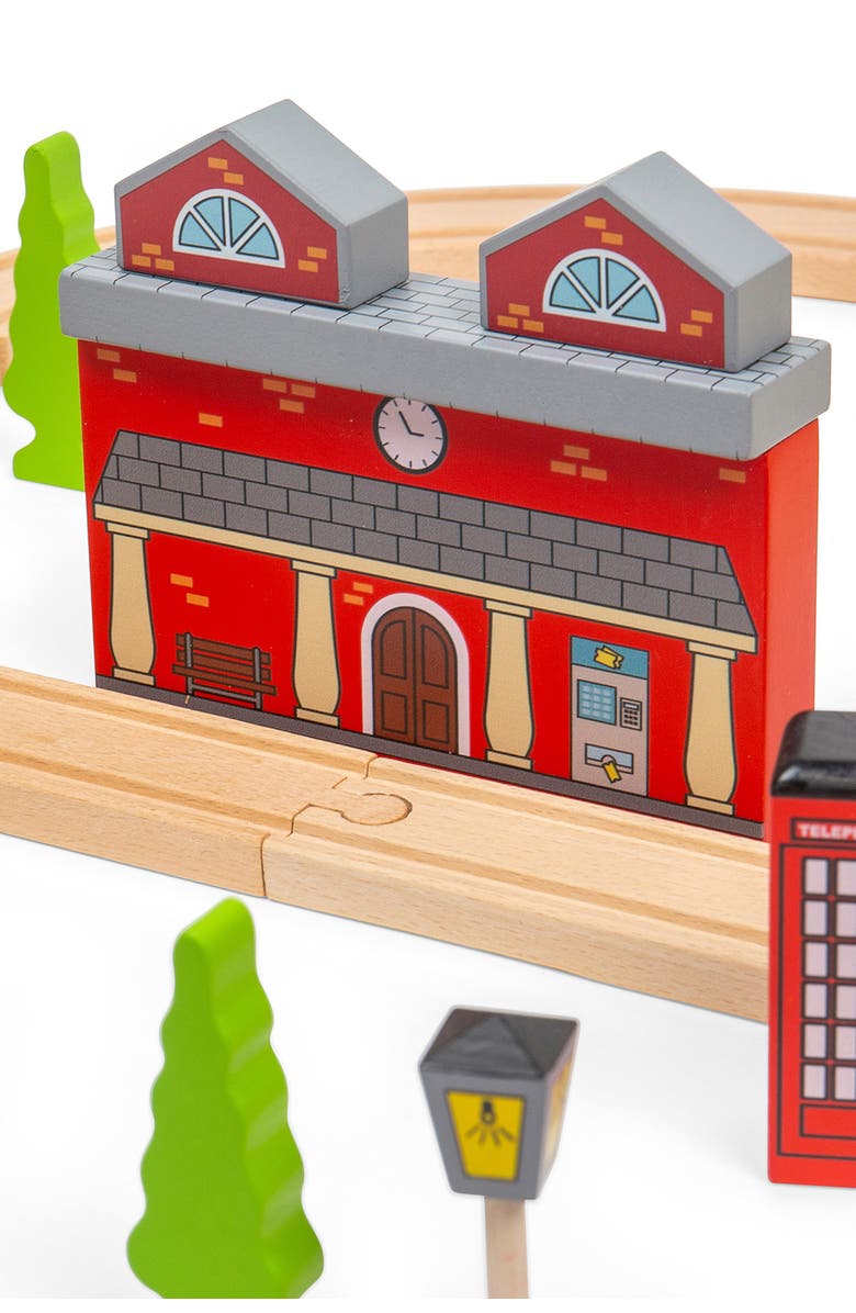 Bigjigs Rail City Road and Railway Set, Alternate, color, Brown