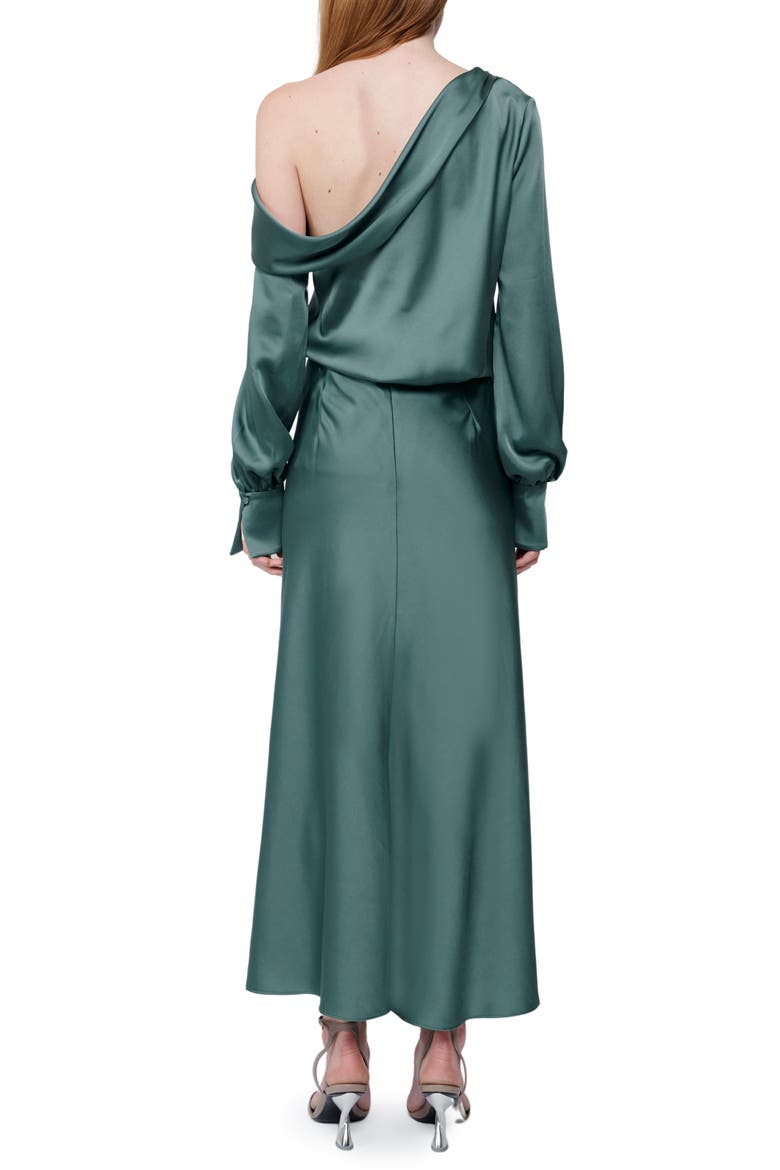 Blaine Ruffle Satin Maxi Skirt, Alternate, color, PARK SLOPE