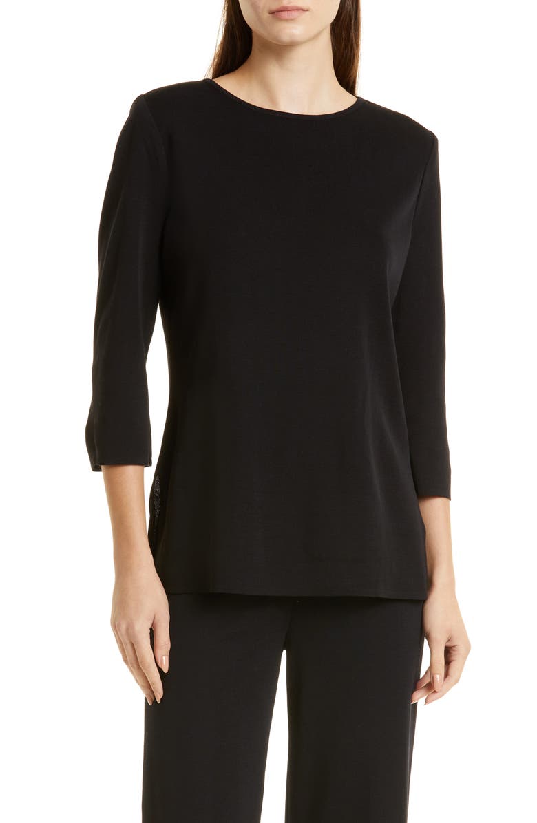 Misook Knit Tunic Top, Main, color, Black