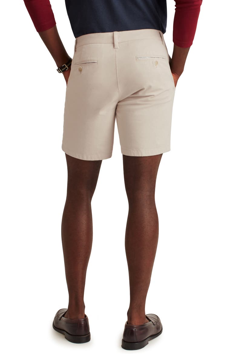 Washed Stretch Cotton Chino Shorts, Alternate, color, OAT MILK
