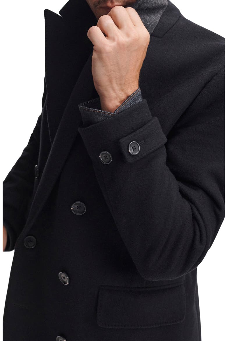 Lombard Double Breasted Wool Blend Coat, Alternate, color, BLACK