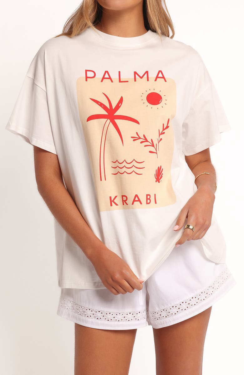 Petal & Pup Krabi Beach Cotton Graphic T-Shirt, Alternate, color,