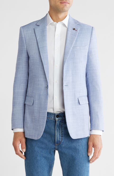 Slim Fit Sharkskin Blazer