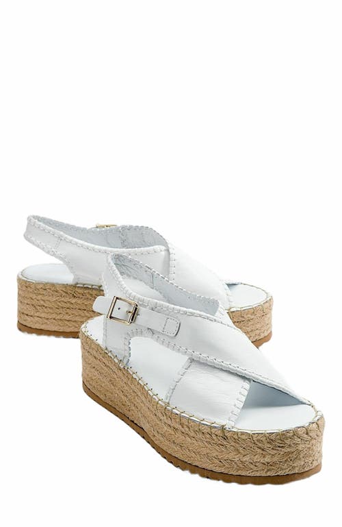 Forever & Always Shoes Bellezza Leather Platform Sandal In White