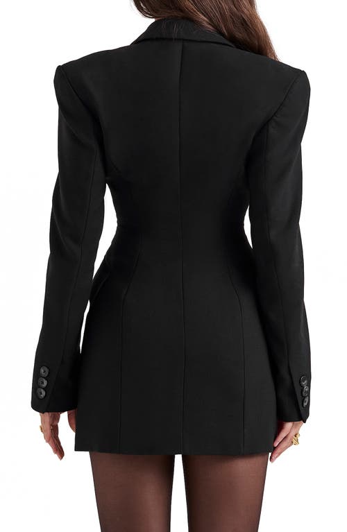 House Of Cb Amia Long Sleeve Blazer Minidress In Black