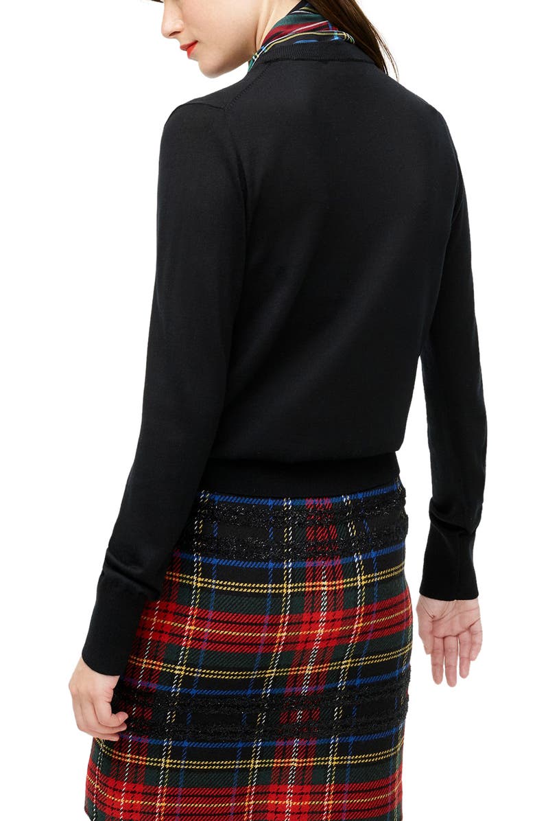 J.Crew Scarf Tie Mock Neck Sweater, Alternate, color, 