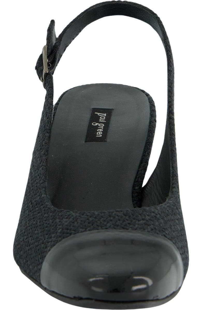 Paul Green Dallas Slingback Cap Toe Pump, Alternate, color, Black Grace Soft Patent