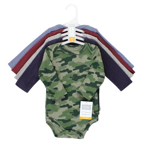 Hudson Baby Thermal Long Sleeve Bodysuits In Multi