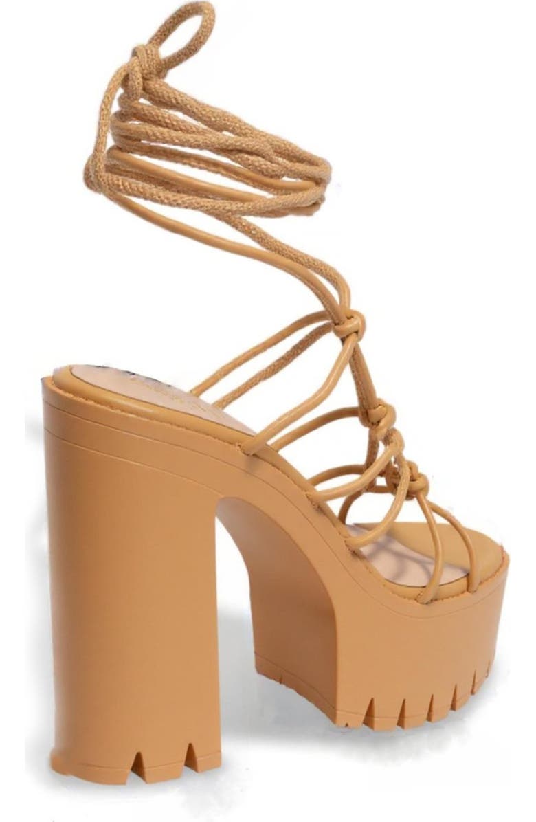 CHASE AND CHLOE Knotted Ankle Wrap Platform Sandal, Alternate, color,