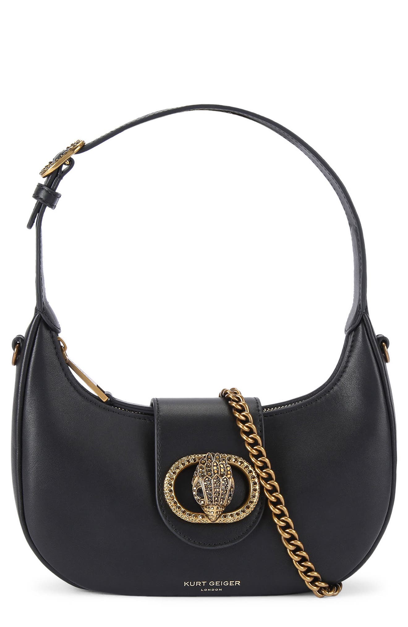 Kurt Geiger London Small Chelsea Leather Hobo Bag, Main, color, 