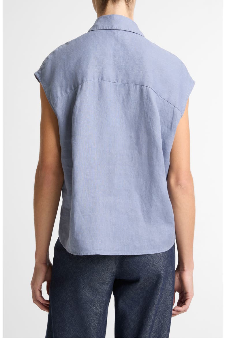 Dolman Sleeve Linen Shirt, Alternate, color, AZUL