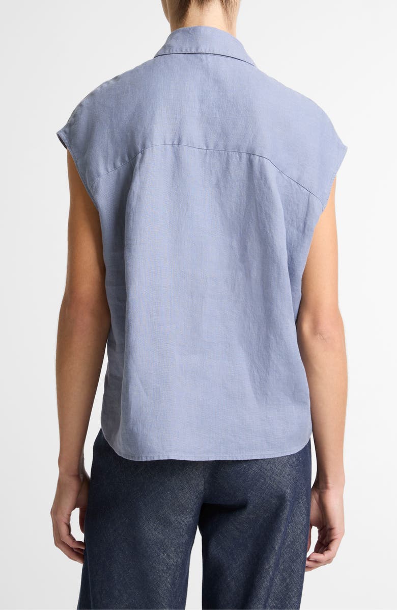 Vince Dolman Sleeve Linen Shirt, Alternate, color, Azul
