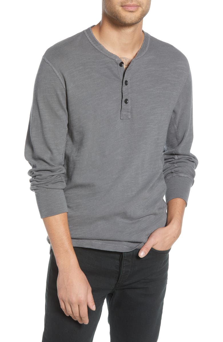 rag & bone Classic Slim Fit Henley, Main, color, Dark Grey