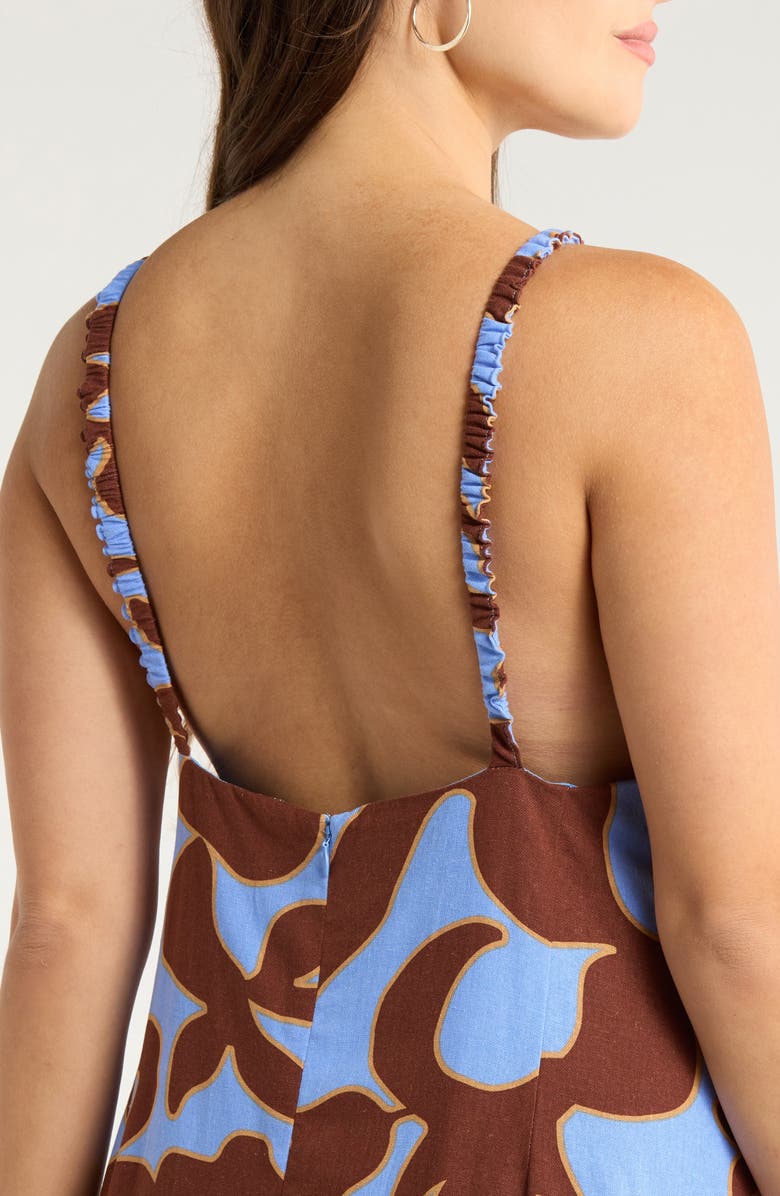 SUGARLIPS Briley Abstract Print Mizie Open Back Dress, Alternate, color, Brown-Blu