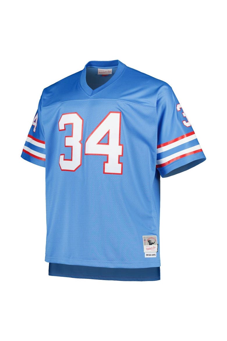 Men's Mitchell & Ness Earl Campbell Light Blue Houston Oilers Big & Tall 1980 Retired Player Replica Jersey, Alternate, color, Light Blue