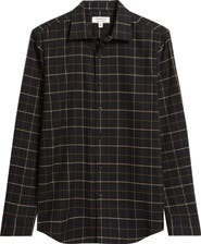 Nordstrom Grid Cotton & Cashmere Button-Up Shirt