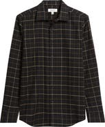 Nordstrom Grid Cotton & Cashmere Button-Up Shirt