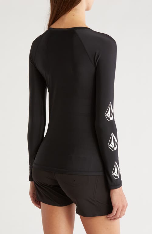 Shop Volcom Simply Core Long Sleeve Rashguard In Blk