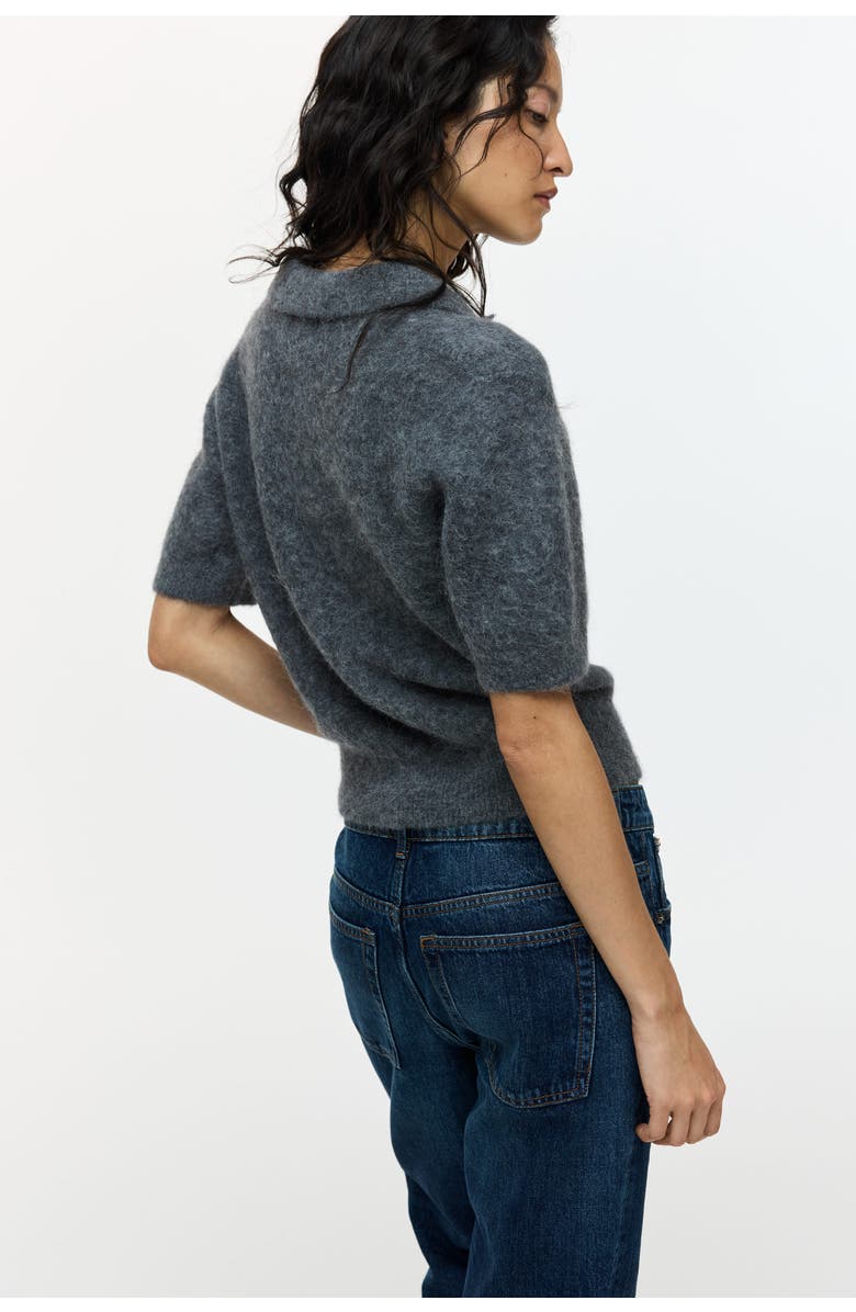 H&M Alpaca-blend Polo Shirt, Alternate, color, Dark Gray Melange