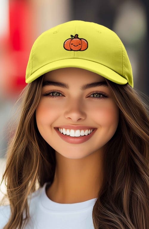 Shop Dalix Baby Pumpkin Embroidered Dad Hat In Yellow