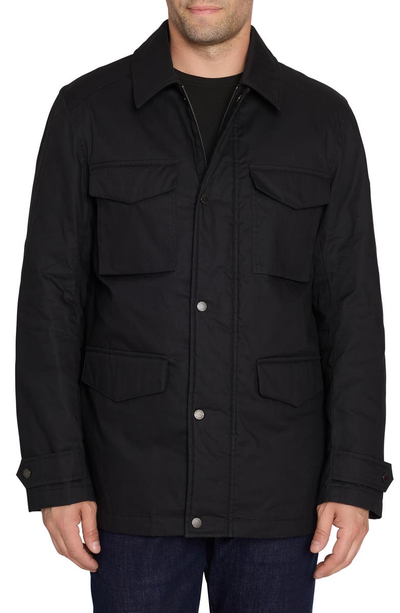 Sam Edelman Water Resistant Waxed Cotton Insulated Jacket, Main, color, 