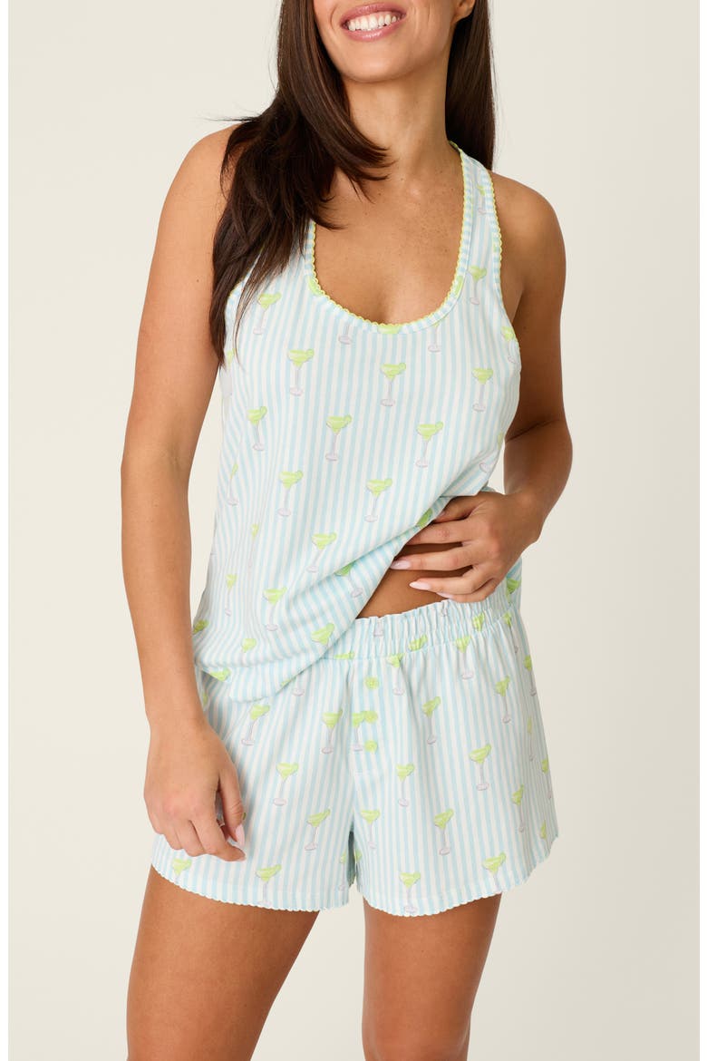 Playful Print Short Pajamas, Alternate, color, LIGHT BLUE