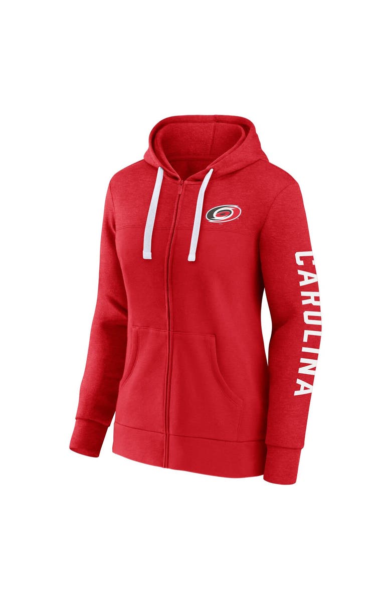 FANATICS Women's Fanatics Branded  Heather Red Carolina Hurricanes City Ties Full-Zip Hoodie, Alternate, color, 