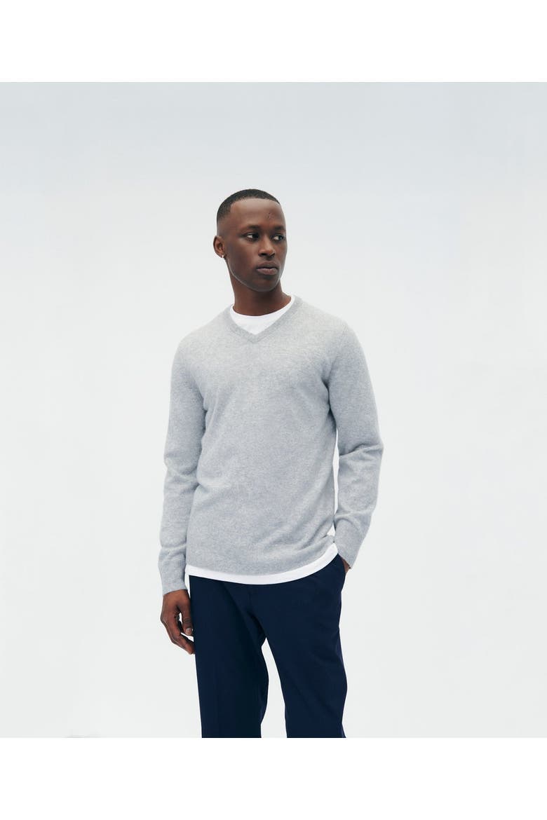 The Original Cashmere V-Neck Sweater, Main, color, Cement