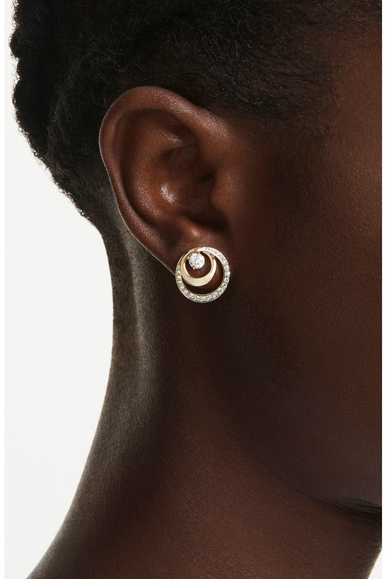 Hyperbola Drop Earrings, Alternate, color, WHITE/ GOLD