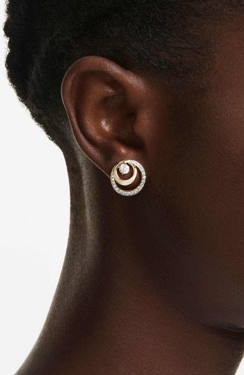 Swarovski Hyperbola Drop Earrings, Alternate, color, White/ Gold