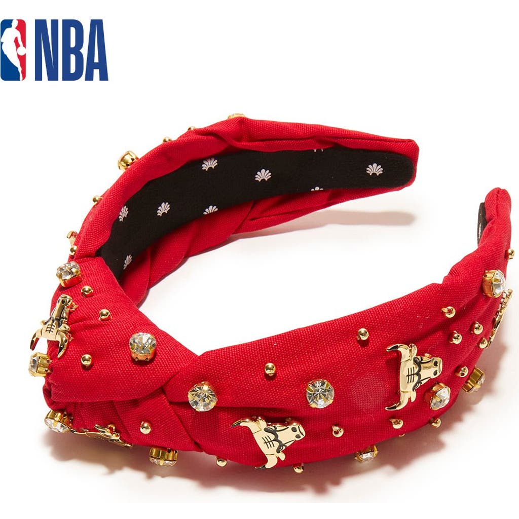 Lele Sadoughi Nba Chicago Bulls Embellished Headband In Red