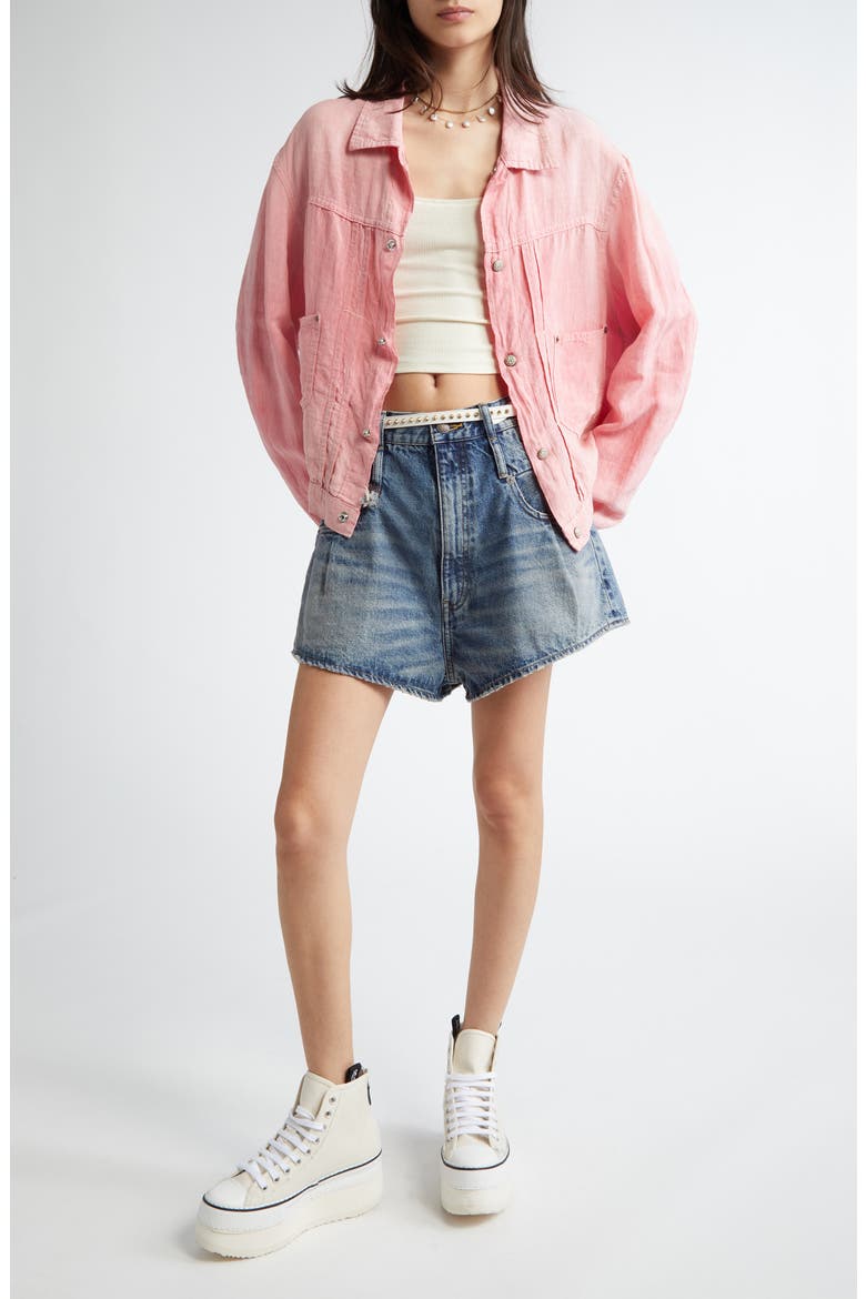 Double Loop Venti Denim Shorts, Alternate, color, BARTER INDIGO