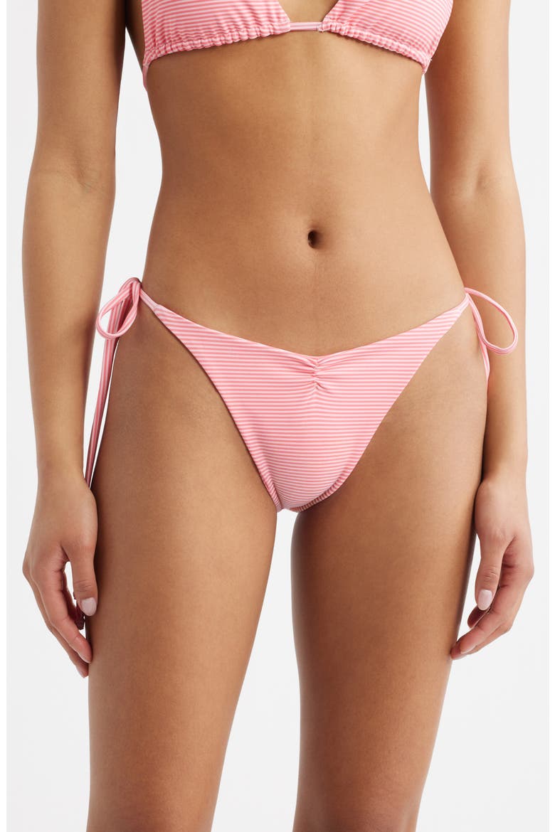 Belle Stripe Bikini Bottoms, Main, color, PINK STRIPE