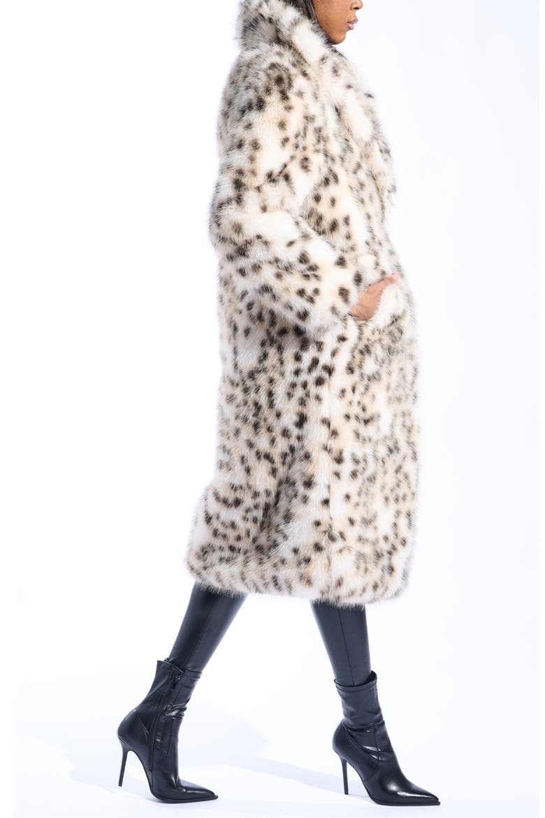 Leopard Print Faux Fur Coat, Alternate, color, TAN MULTI