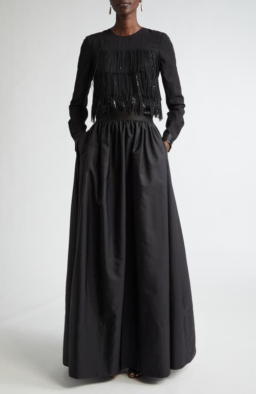 St John Sequined Fringed Blouse In Black