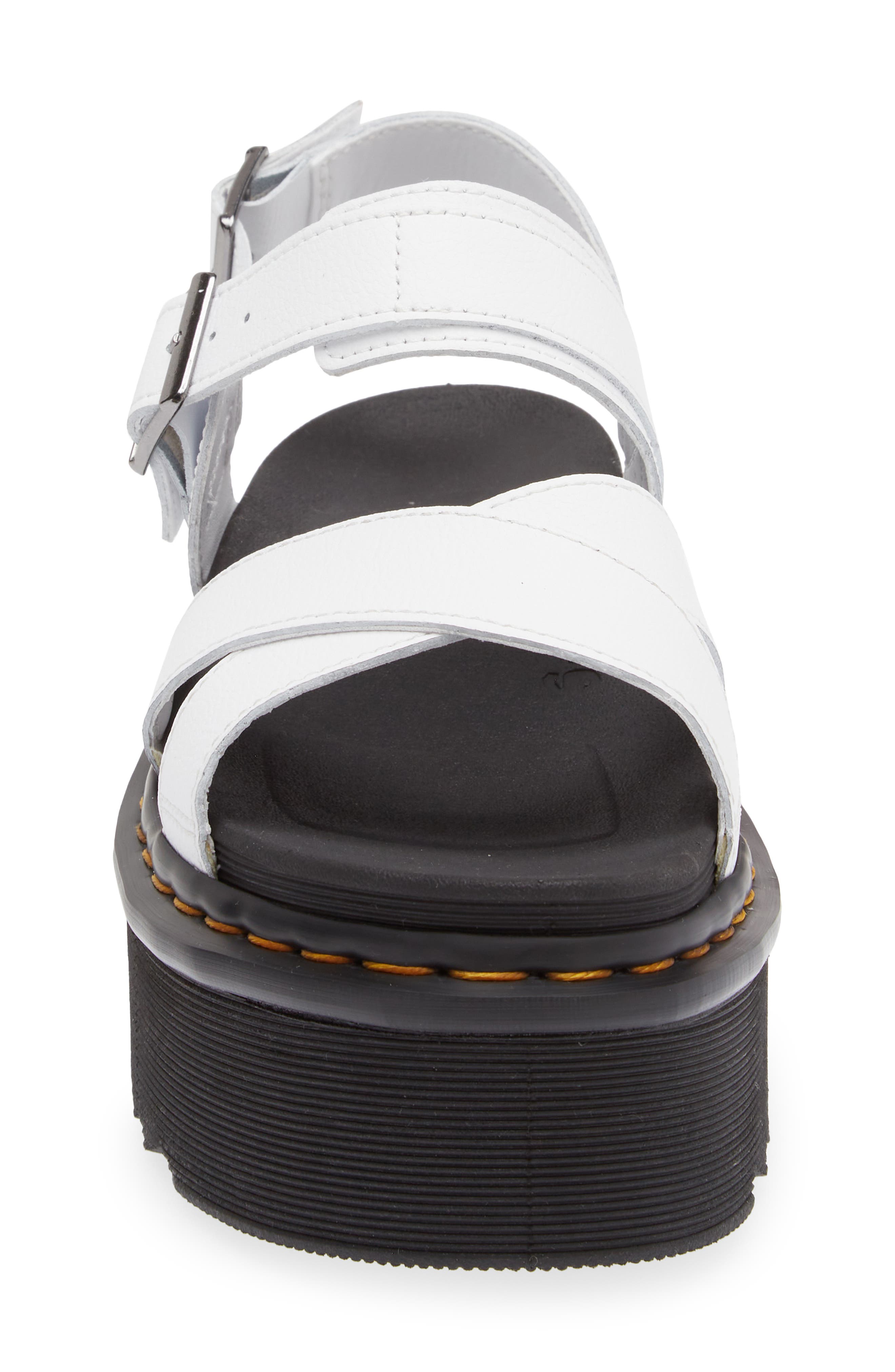 Dr. Martens Voss II Quad Strappy Platform Sandal, Alternate, color, White Athena