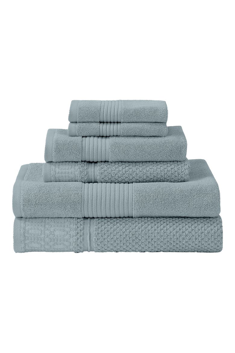 Jacquard 6-Piece Towel Set, Main, color, SOFT GRAY