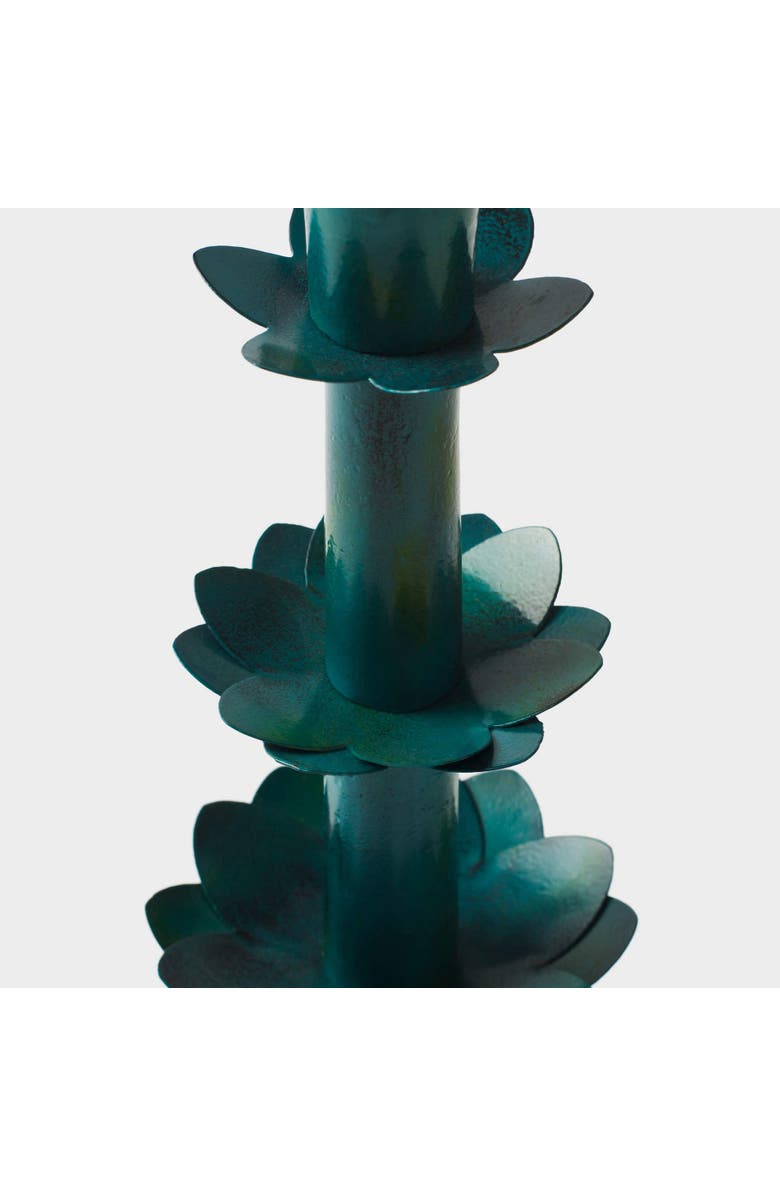 Mela Artisans Green Lotus Bloom Tapered Candleholders, Alternate, color, Green