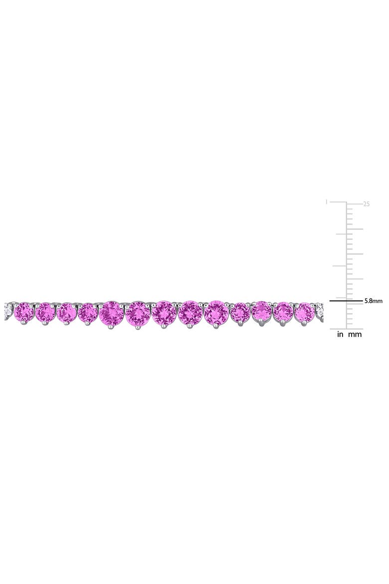 Lab Created Pink and White Sapphire Necklace, Alternate, color, PINK