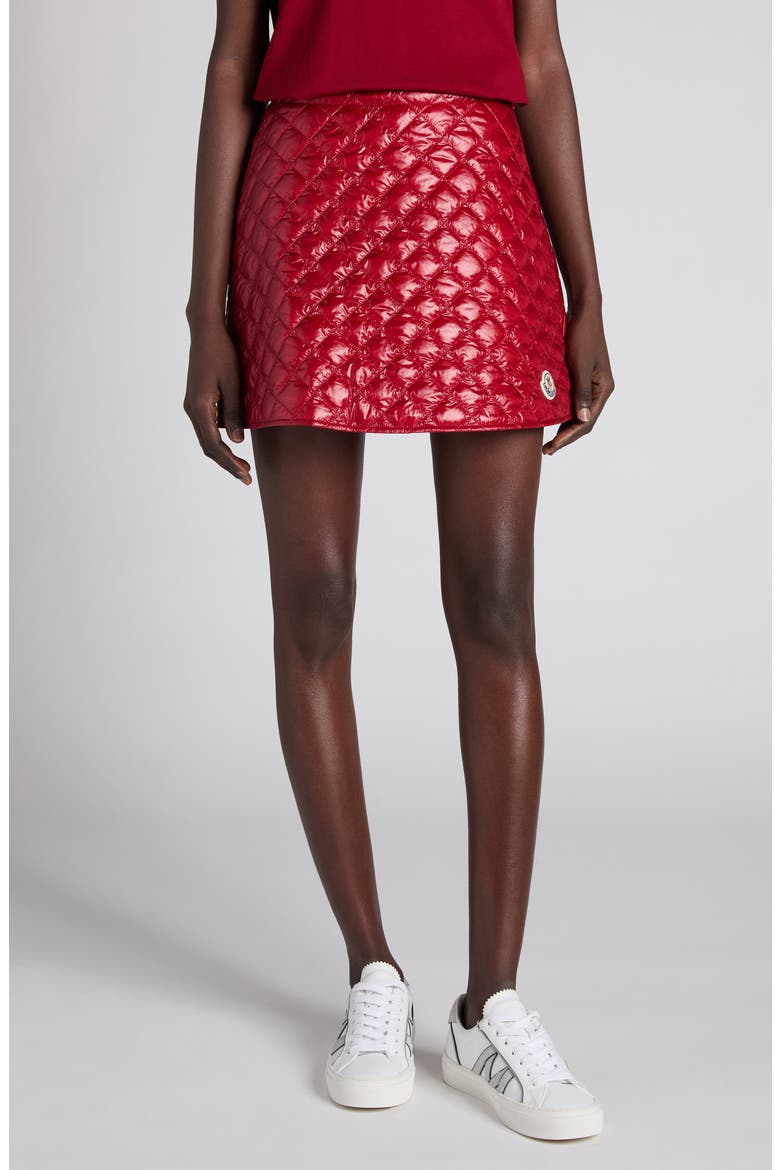 Quilted Miniskirt, Main, color, RED AUBURN