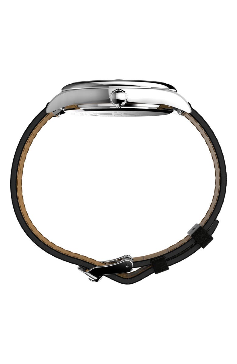 Timex<sup>®</sup> Legacy Leather Strap Watch, 41mm, Alternate, color, Black