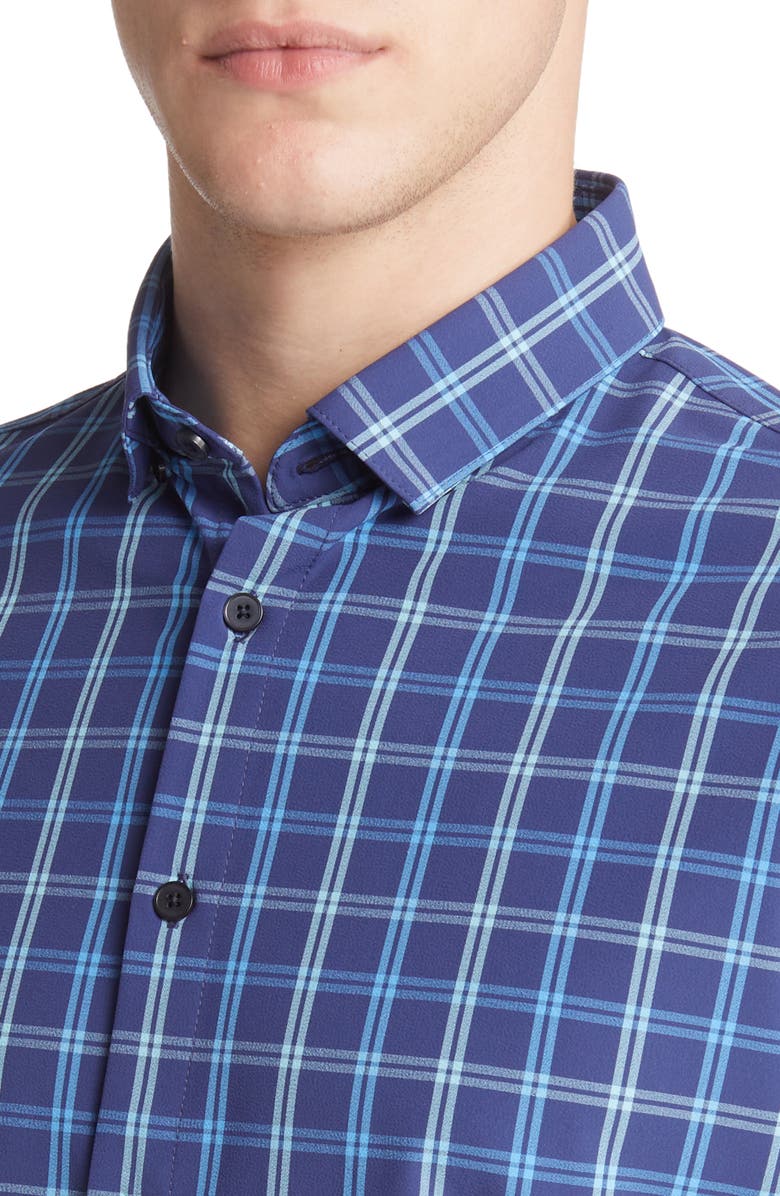 Mizzen+Main Leeward Check No-Tuck Stretch Performance Button-Up Shirt, Alternate, color,