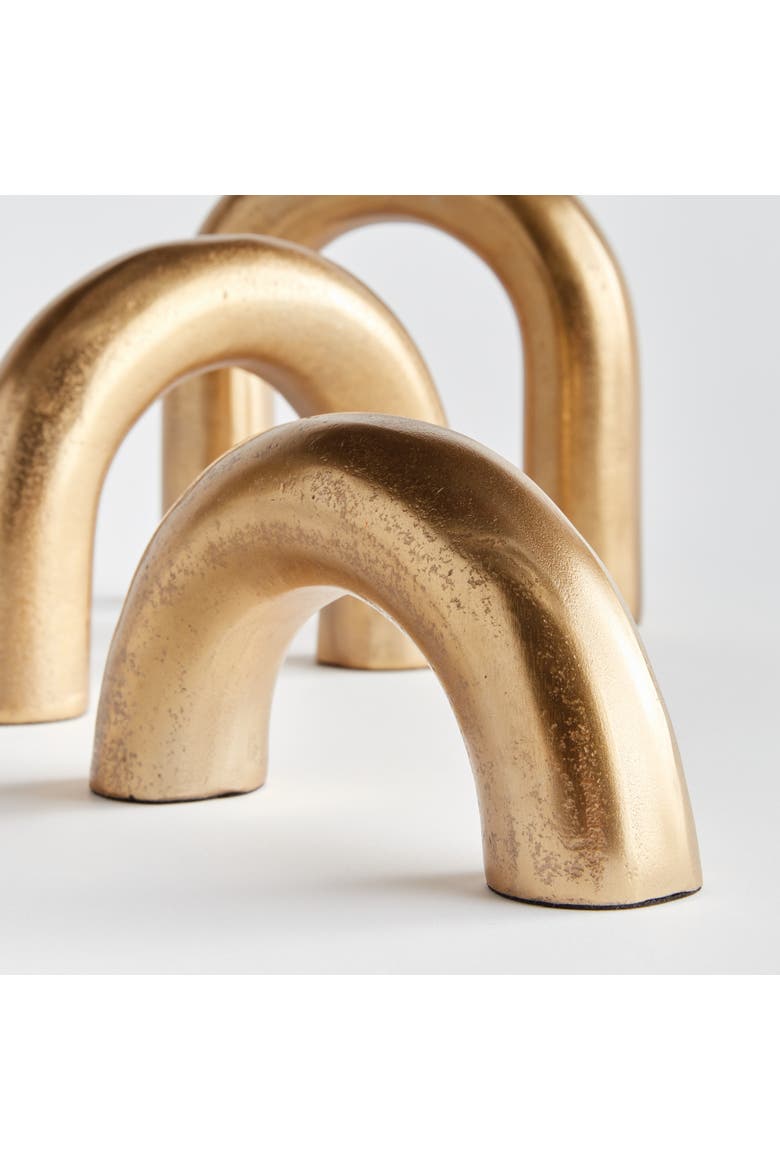 Arco Sculptures Decorative Objects Set of 3, Alternate, color, Gold