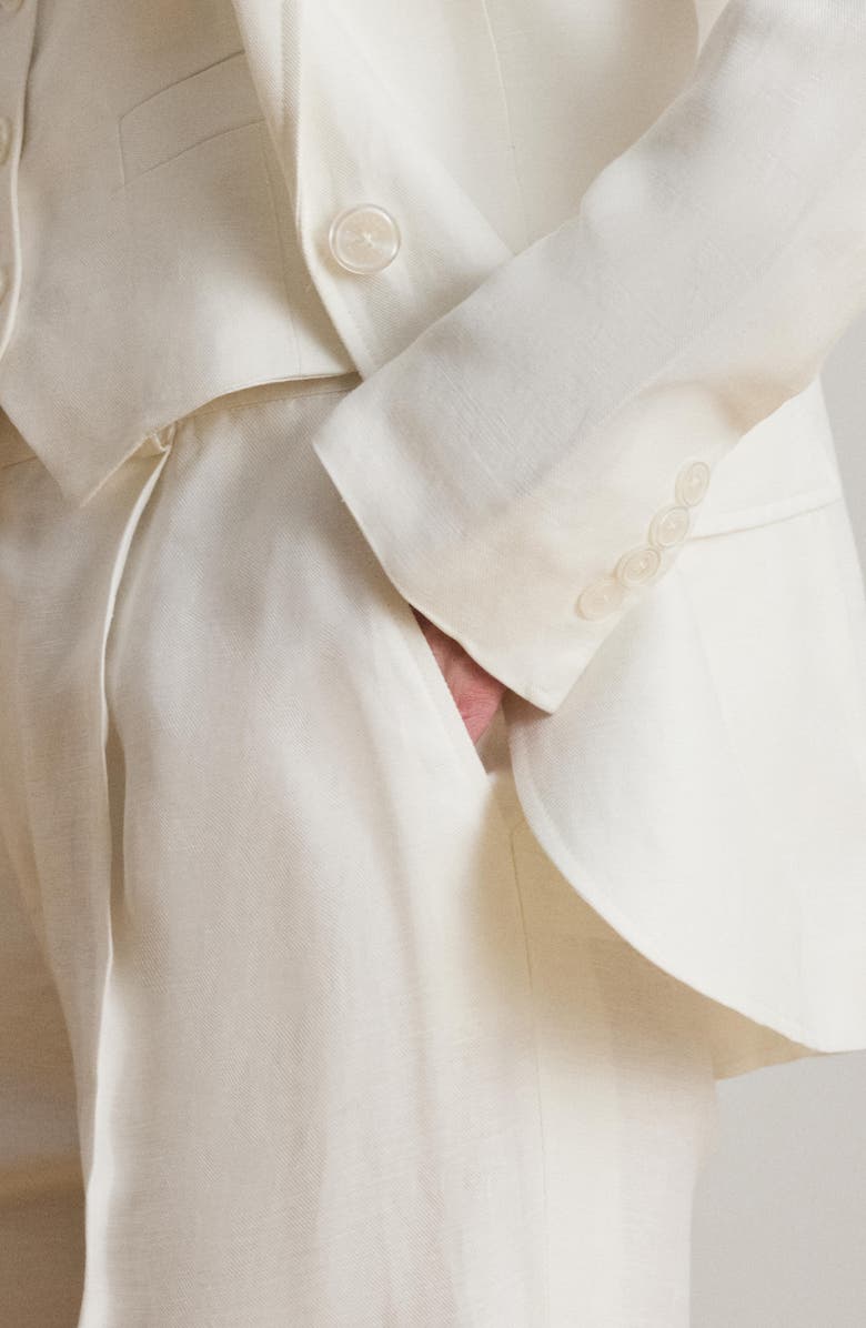 Lauren Ralph Lauren One-Button Linen Blend Blazer, Alternate, color, White