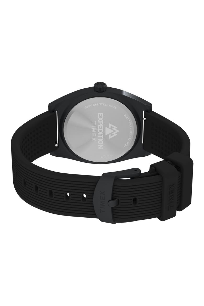 Expedition® Capstone Silicone Strap Watch, 39mm, Alternate, color, BLACK
