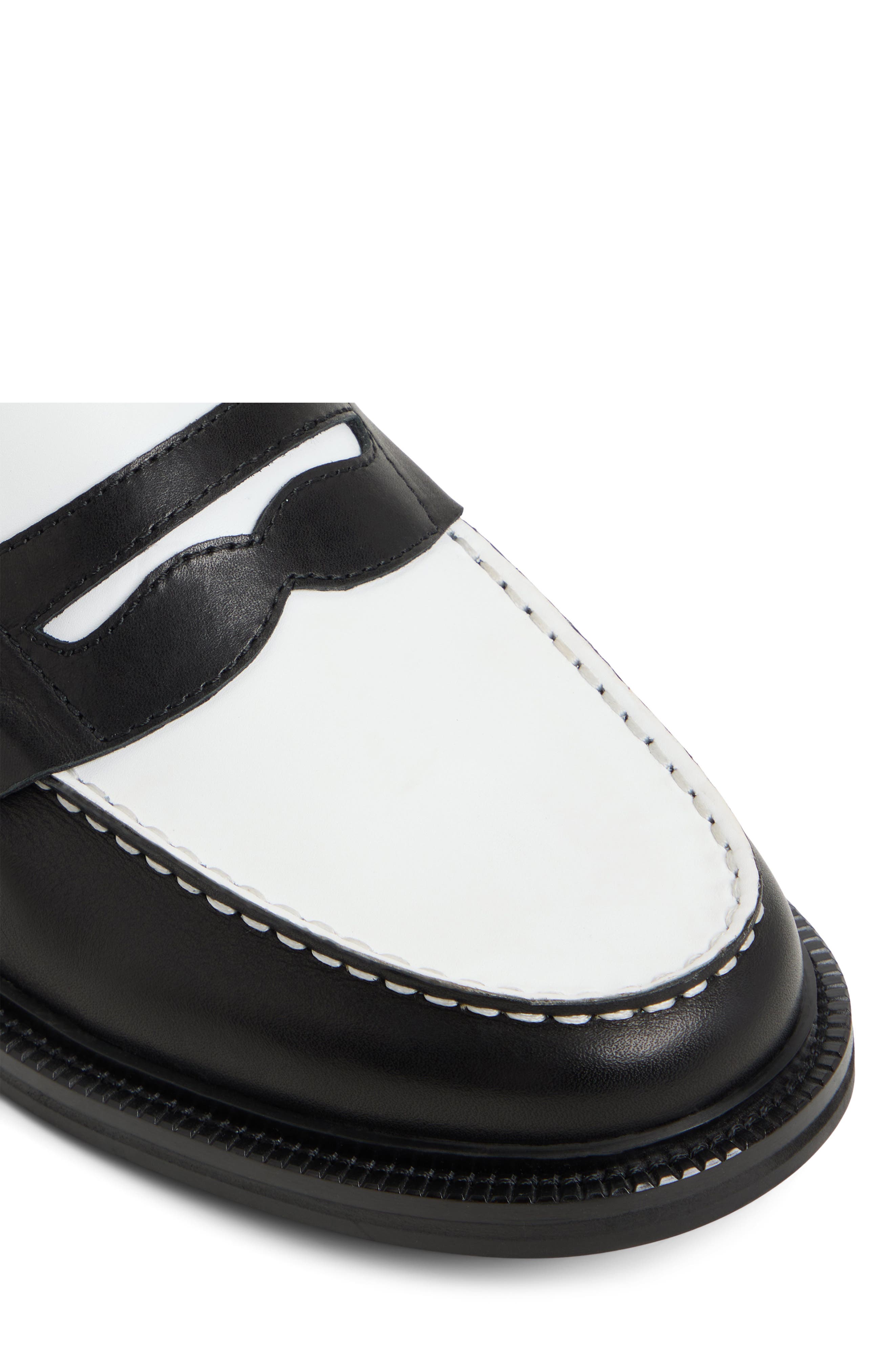 ALDO Buckley Penny Loafer, Alternate, color, Black/ White