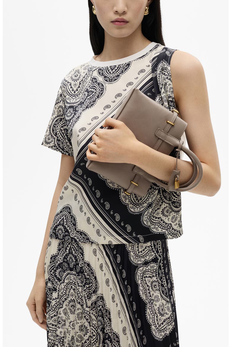 Paisley Print Asymmetric Top, Alternate, color, OFF WHITE