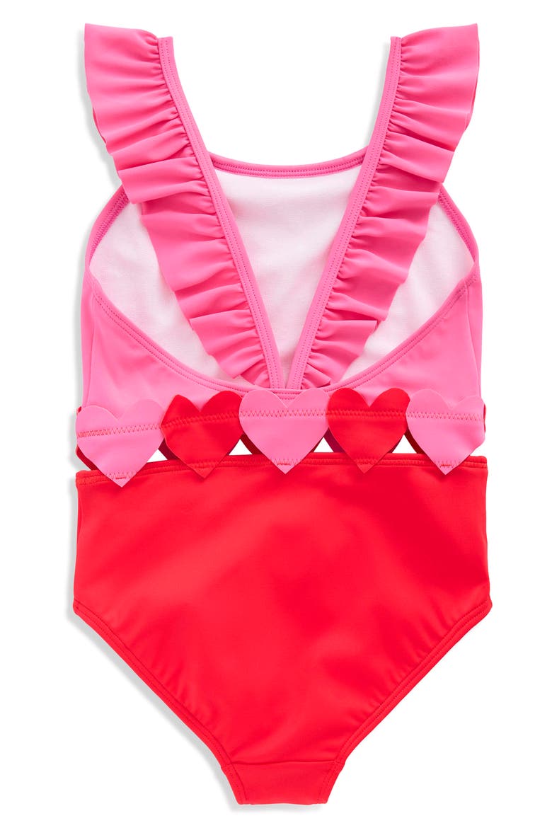Kids' Hallie Frill Strap One-Piece Swimsuit, Alternate, color, POPPY RED