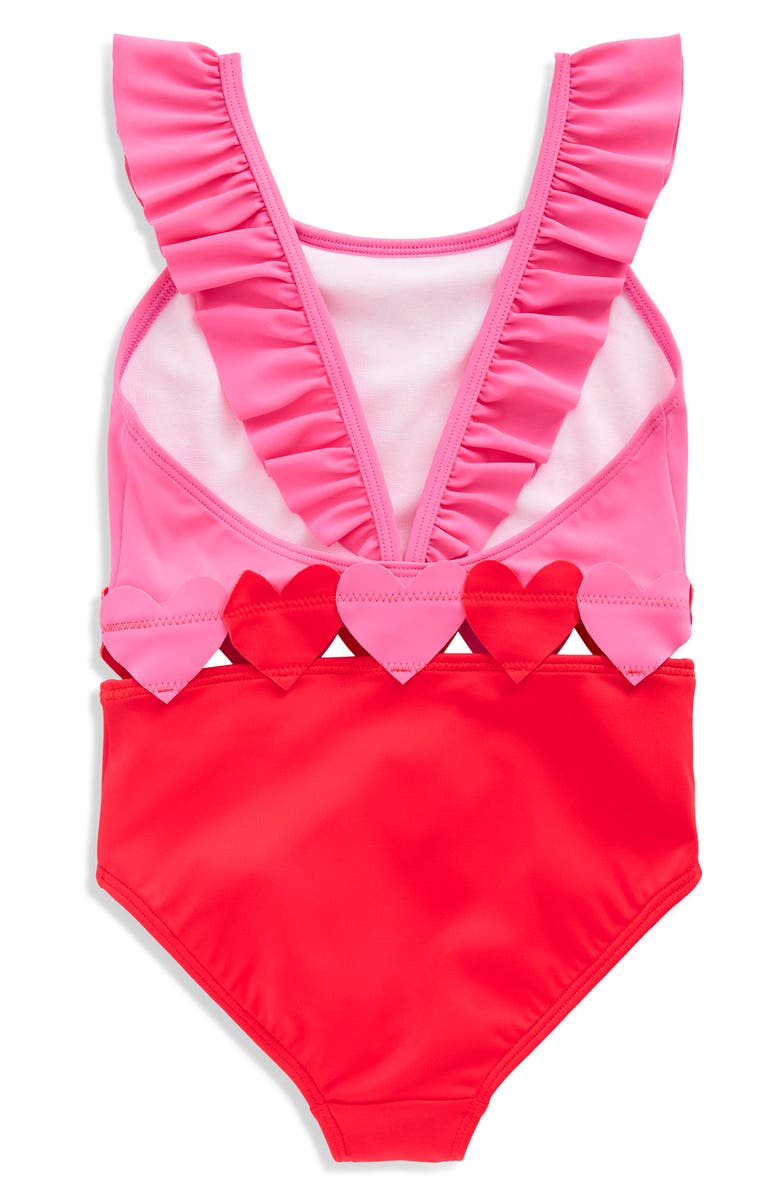 Mini Boden Kids' Hallie Frill Strap One-Piece Swimsuit, Alternate, color, Poppy Red